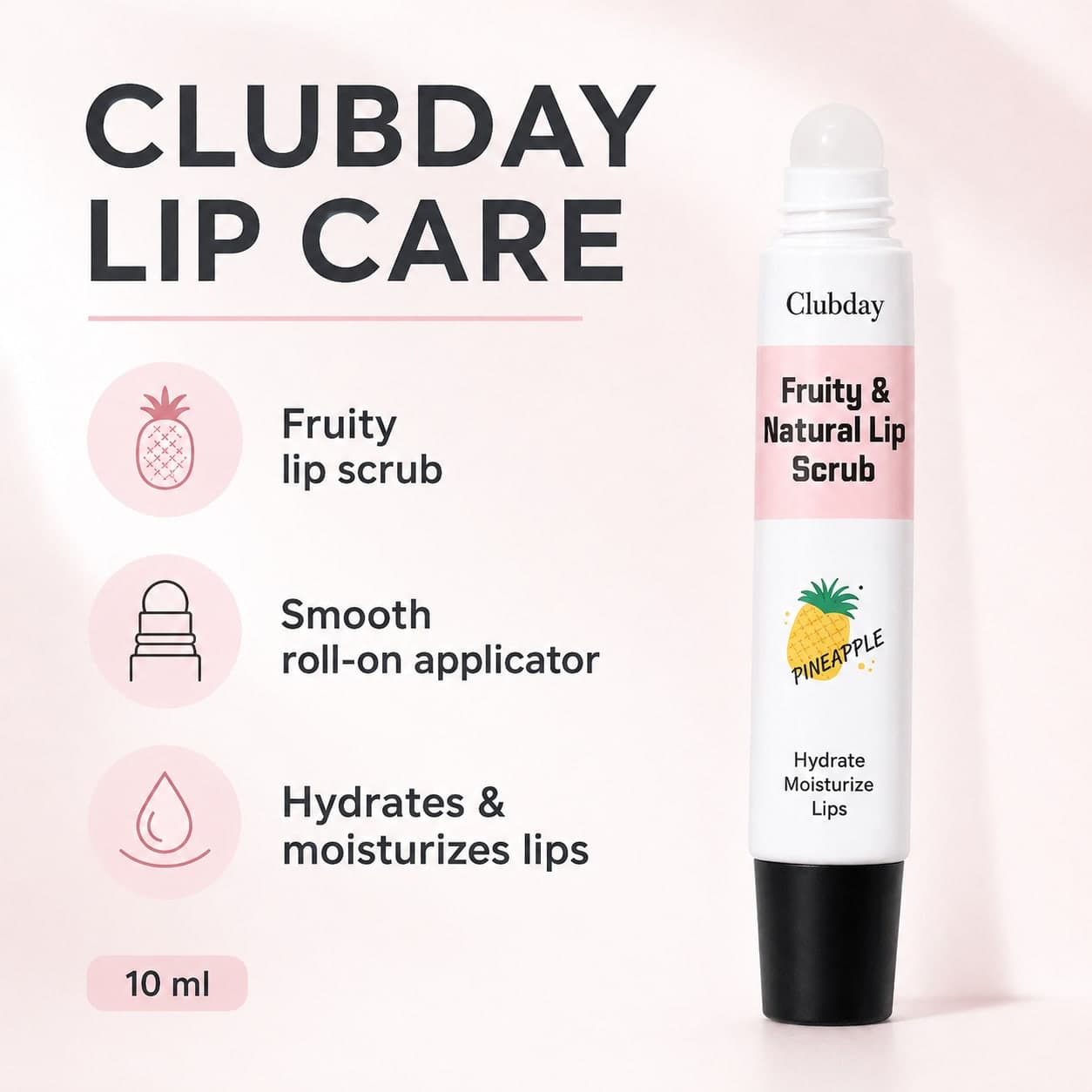 Clubday Fruity Roll-On Lip Scrub 10ml