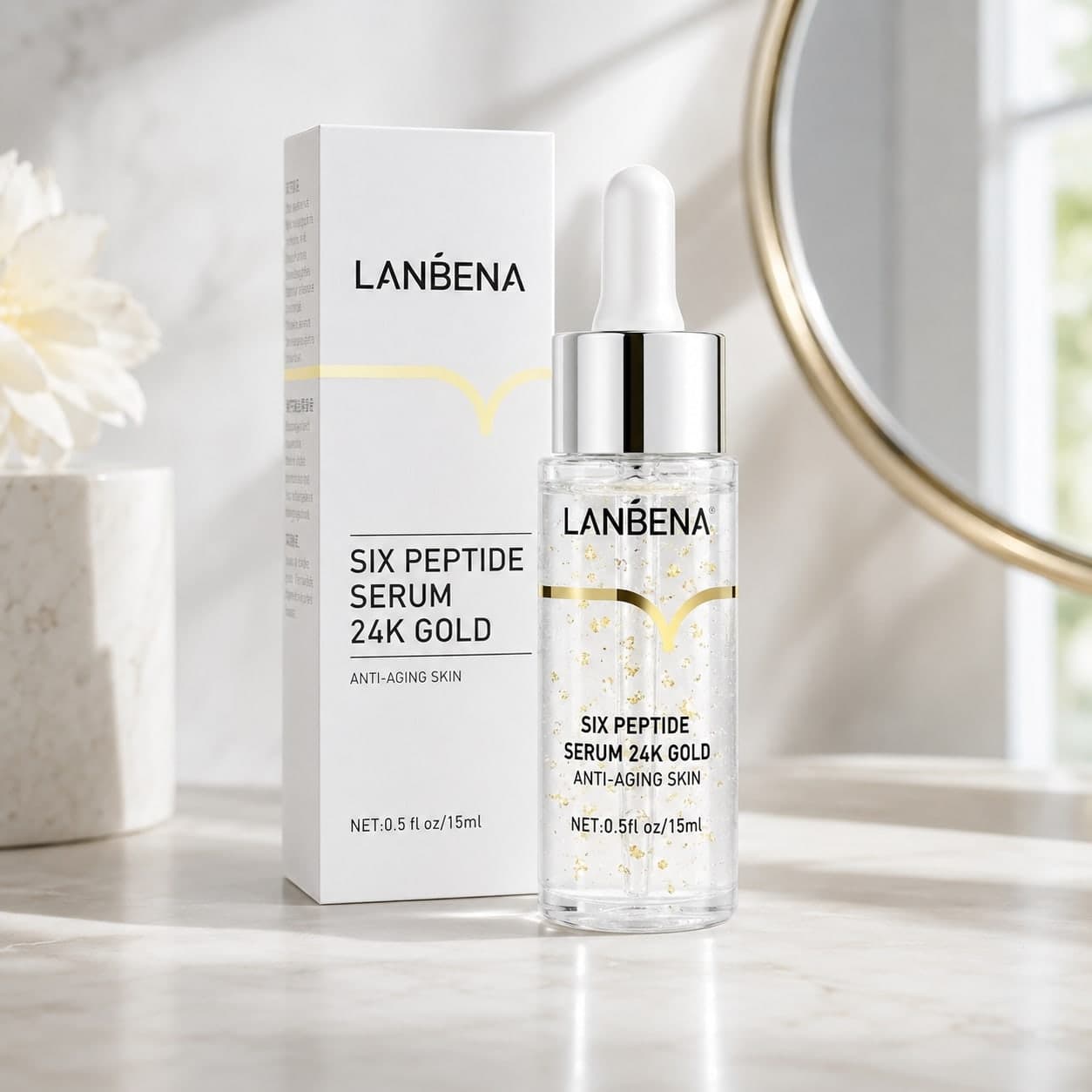 LANBENA Six Peptide 24K Gold Facial Serum 15ml