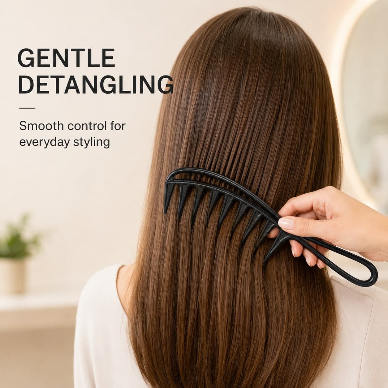 Wide-Tooth Loop-Handle Styling Comb
